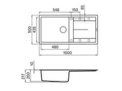 Elleci Granitový kuchyňský dřez s odkapem UNICO 480 G51