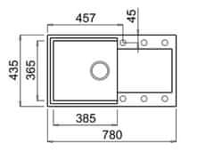 Elleci Granitový kuchyňský dřez s odkapem EASY 290 G43