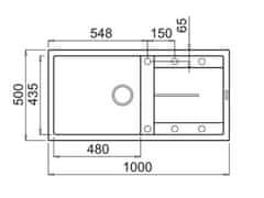 Elleci Granitový kuchyňský dřez s odkapem UNICO 480 K96