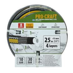 Procraft Černo-žlutá zahradní hadice PR-4KAT1325