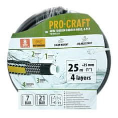 Procraft Černo-žlutá zahradní hadice PR-4KAT2525