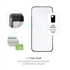 FIXED Tvrzené sklo Full-Cover pro Apple iPhone 16, lepení přes celý disple - černé