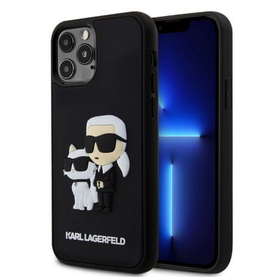 Karl Lagerfeld Zadný kryt 3D Rubber Karl and Choupette pre iPhone 12/12 Pro Black