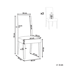 Beliani Sada 2 hnedých jedálnych stoličiek BROADWAY