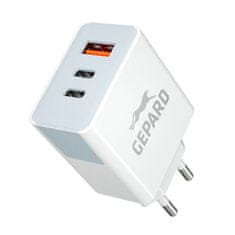 GEPARD PD 40W adaptér 2x USB-C + USB-A GSM1048 biela