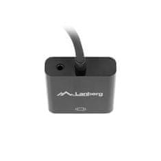 Lanberg adaptér HDMI (M) na VGA (F) + Minijack 3.5mm (F) kábel 20cm