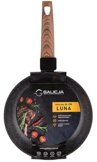 Galicja Nepriľnavá panvica 24 cm čierna LUNA