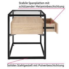 tectake Nočný stolík Preston 43x45x54,5cm