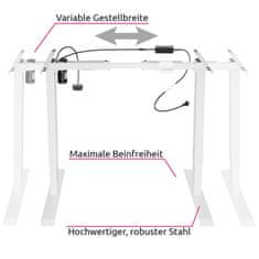 tectake Rám stola elektr. výškovo nastaviteľný 85-129x65x71-121cm