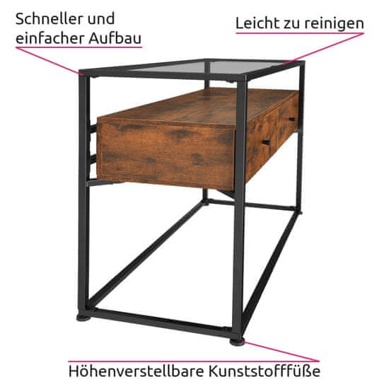 tectake Konzolový stolík Reading 101,5x41,5x80,5cm