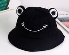 Camerazar Univerzálny rybársky klobúk Frog BUCKET HAT, čierny, polyester a bavlna, obvod 52-58 cm