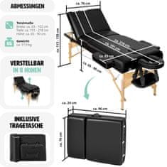 tectake Skladacie masážne lehátko Somwang -3zóny, 7,5 cm polstrovaním