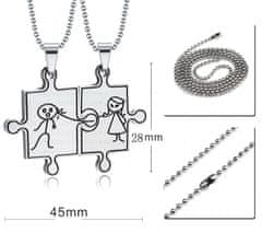 For Fun & Home Pár náhrdelníkov z chirurgickej ocele 316L, dĺžka retiazky 60 cm