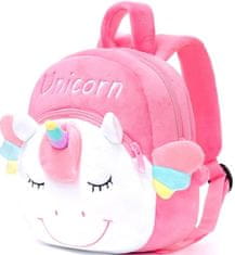 Camerazar Detský plyšový batoh Unicorn, polyester, 23x18 cm, nastaviteľné popruhy