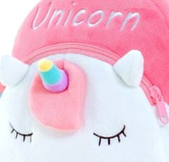 Camerazar Detský plyšový batoh Unicorn, polyester, 23x18 cm, nastaviteľné popruhy