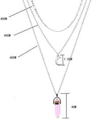 Camerazar Dlhý dámsky náhrdelník s príveskom mesiaca a guľôčkou, striebro/zlato, bižutérny kov, 60+6 cm