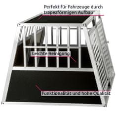 tectake Dvojitá prepravka pre psov so šikmou zadnou stenou