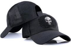 Camerazar Fashion Punisher Baseball Cap with Mesh Construction and Adjustable Veľkosť 54-58 cm