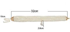 Camerazar Dámsky náhrdelník z mnohých bielych perál, zlaté kovanie, dĺžka 34 cm + 10 cm predĺženie