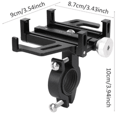 Camerazar Univerzálny držiak telefónu na riadidlá, hliník + silikónová páska, 9x8,7x10 cm