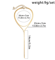 Camerazar Dvojitý náhrdelník z chirurgickej ocele 316L, zlatá farba, dĺžka 35+7 cm a 30+7 cm