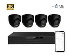 iGET HOME N85P4 - kamerový NVR PoE set 3K rozlíšenie, 8CH NVR + 4x kamera so zvukom, IR a LED