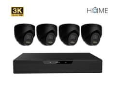 iGET HOME N85P4 - kamerový NVR PoE set 3K rozlíšenie, 8CH NVR + 4x kamera so zvukom, IR a LED