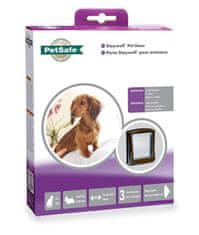 PetSafe Dvierka plastové s transparentným flapom hnedá, výrez 18,5x15,8cm