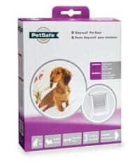 PetSafe Dvierka plastové s transparentným flapom biela, výrez 18,5x15,8cm