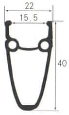 Ráfik 28&quot;/622 32d. CNC výška 40mm double čierny