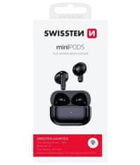 Swissten bluetooth tws slúchadlá minipods čierna