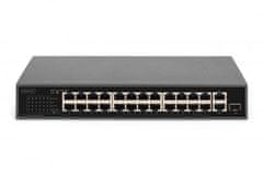 Digitus 24 Port 10/100 Mbps PoE 24x10/100 Mbps PoE RJ45 Ports,1 xGE RJ45,1xSFP