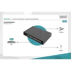 Digitus 24 Port 10/100 Mbps PoE 24x10/100 Mbps PoE RJ45 Ports,1 xGE RJ45,1xSFP