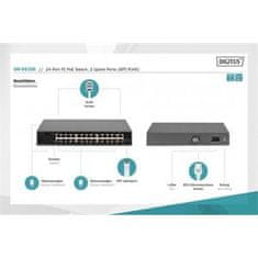 Digitus 24 Port 10/100 Mbps PoE 24x10/100 Mbps PoE RJ45 Ports,1 xGE RJ45,1xSFP