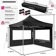 tectake Skladací altánok Olivia 3 x 3 m s 2 bočnicami