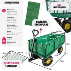 tectake Prepravný vozík záhradný s košíkom 550 kg