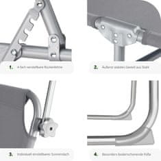 tectake 2 plážové ležadlá 4-polohové