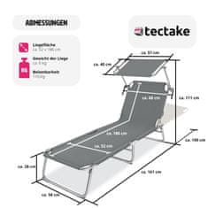 tectake 2 plážové ležadlá 4-polohové