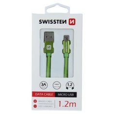 SWISSTEN USB/microUSB 1.2m, zelený