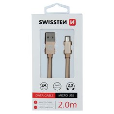 SWISSTEN USB/microUSB 2m, zlatý