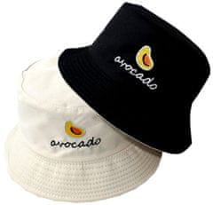 Camerazar Obojstranná čiapka Avocado BUCKET HAT, čierna/svetlo béžová s reliéfom avokáda, polyester/bavlna, univerzálna veľkosť 55-59 cm