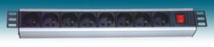 PremiumCord 19&quot; PDU, 1.5U, 8x230V, 2m kábel Euro, vypínač