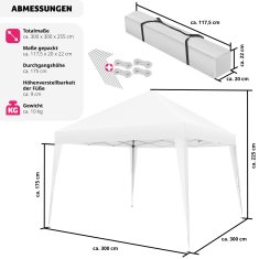 tectake Skladací pavilón Linosa 3x3 m