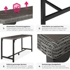 tectake Ratanový barový stôl Lovas 161x64,5x99,5 cm