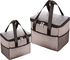 Camerazar Termo taška LUNCH BOX s izoláciou, sivá, nepremokavý materiál, 23x20x17,5 cm