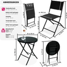 tectake Balkónová zostava Düsseldorf 2+1