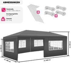 tectake Pavilón Vivara 6x3m s 5 bočnými stenami