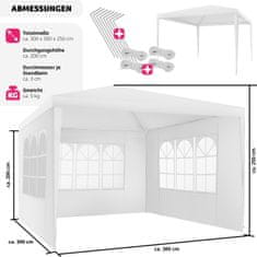 tectake Pavilón Baraban 3x3m s 3 bočnými stenami