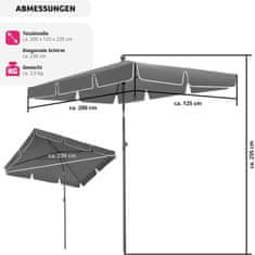 tectake Slnečník Vanessa 200x125cm výškovo nastaviteľný a sklopný