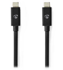 Nedis kábel USB 4.0 Gen 3x2/ zástrčka USB-C - zástrčka USB-C/ 8K/ čierny/ 1m